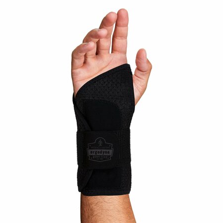 Proflex By Ergodyne Wrist Brace Support, Single Strap, Black, Right, S 4005